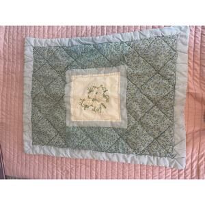 vintage floral quilted and embroidered pillow case